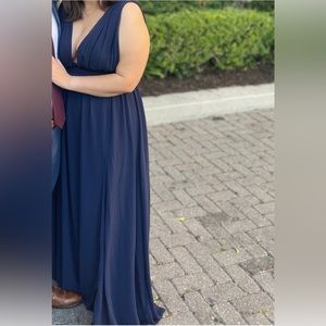 Navy Blue Maxi Bridesmaids Dress